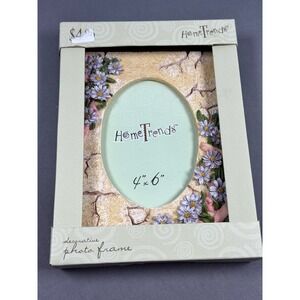 HomeTrends‎ 4x6 NIB Photo Frame - Purple Flowers